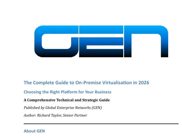 Cover of The Complete Guide to On-Premise Virtualisation in 2026: Choosing the Right Platform for Your Business